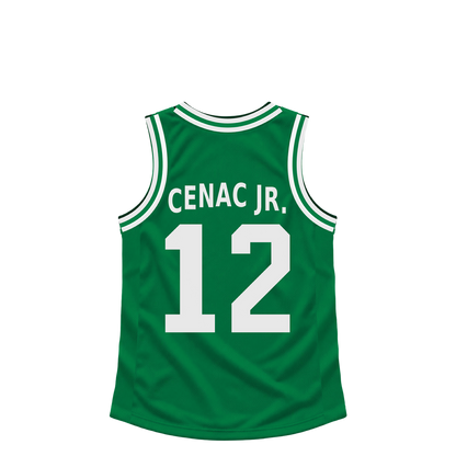 Boston Celtics jersey keychain — Chris Cenac Jr. #12. Exact saved player artwork preview.