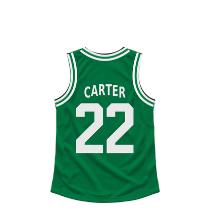 Boston Celtics jersey keychain — Devin Carter #22. Exact saved player artwork preview.
