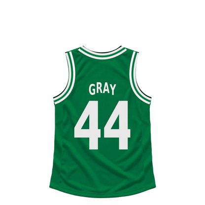 Boston Celtics jersey keychain — Hayden Gray #44. Exact saved player artwork preview.
