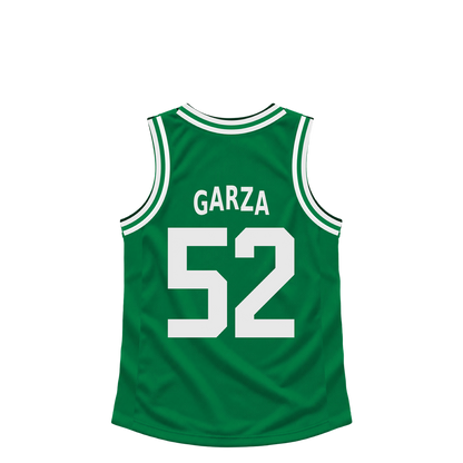 Boston Celtics jersey keychain — Luka Garza #52. Exact saved player artwork preview.