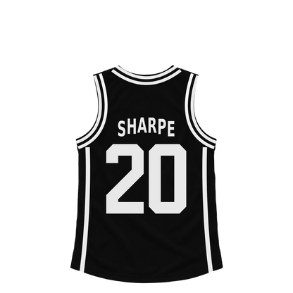 Brooklyn Nets jersey keychain — Day'Ron Sharpe #20. Exact saved player artwork preview.