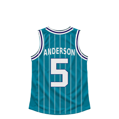 Charlotte Hornets jersey keychain — Christian Anderson #5. Exact saved player artwork preview.