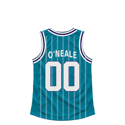 Charlotte Hornets jersey keychain — Royce O'Neale #00. Exact saved player artwork preview.