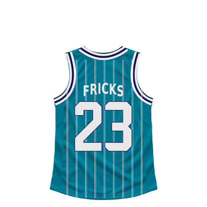Charlotte Hornets jersey keychain — Wyatt Fricks #23 — Earlier design. Exact saved player artwork preview.