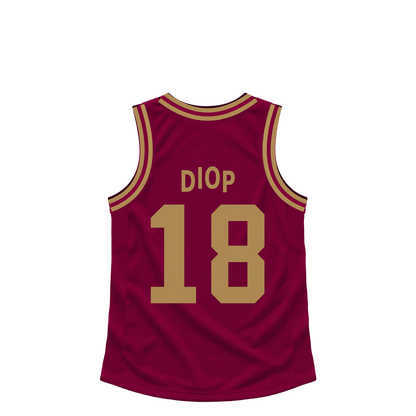 Cleveland Cavaliers jersey keychain — Khalifa Diop #18. Exact saved player artwork preview.