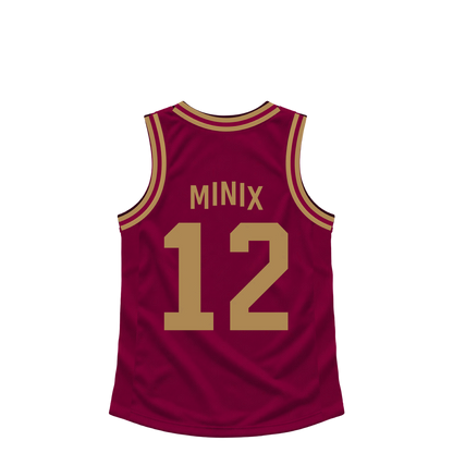 Cleveland Cavaliers jersey keychain — Riley Minix #12. Exact saved player artwork preview.