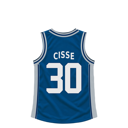 Dallas Mavericks jersey keychain — Moussa Cisse #30. Exact saved player artwork preview.