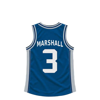 Dallas Mavericks jersey keychain — Naji Marshall #3. Exact saved player artwork preview.