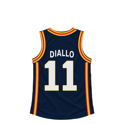 Denver Nuggets jersey keychain — Alpha Diallo #11. Exact saved player artwork preview.