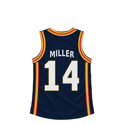 Denver Nuggets jersey keychain — Emanuel Miller #14. Exact saved player artwork preview.