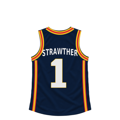Denver Nuggets jersey keychain — Julian Strawther #1. Exact saved player artwork preview.