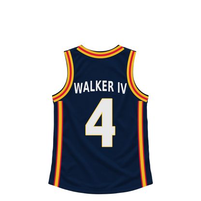 Denver Nuggets jersey keychain — Lonnie Walker IV #4 — Earlier design. Exact saved player artwork preview.