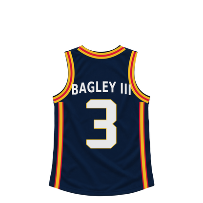 Denver Nuggets jersey keychain — Marvin Bagley III #3. Exact saved player artwork preview.