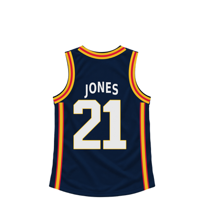 Denver Nuggets jersey keychain — Spencer Jones #21. Exact saved player artwork preview.