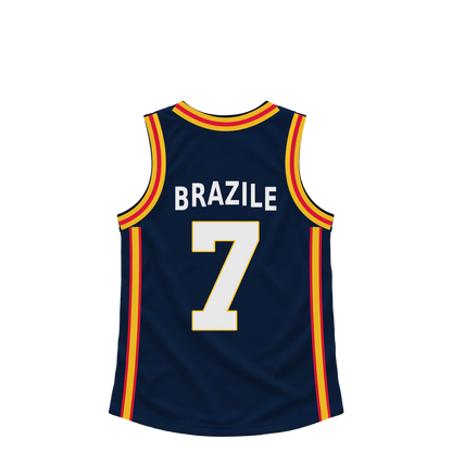 Denver Nuggets jersey keychain — Trevon Brazile #7. Exact saved player artwork preview.