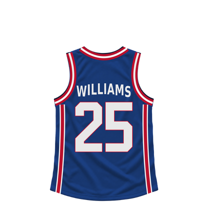 Detroit Pistons jersey keychain — Brice Williams #25. Exact saved player artwork preview.