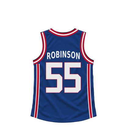Detroit Pistons jersey keychain — Duncan Robinson #55. Exact saved player artwork preview.