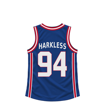Detroit Pistons jersey keychain — Elijah Harkless #94. Exact saved player artwork preview.