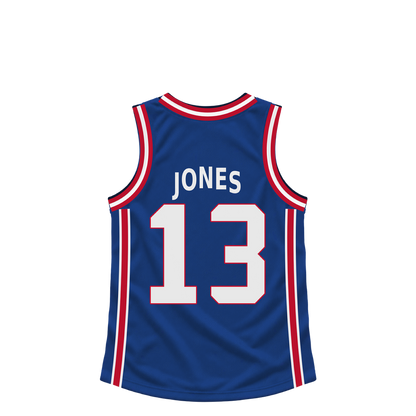 Detroit Pistons jersey keychain — Isaac Jones #13. Exact saved player artwork preview.
