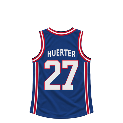 Detroit Pistons jersey keychain — Kevin Huerter #27. Exact saved player artwork preview.