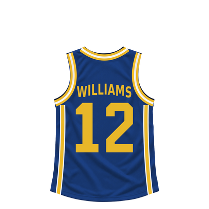 Golden State Warriors jersey keychain — Brandon Williams #12. Exact saved player artwork preview.