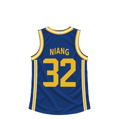 Golden State Warriors jersey keychain — Georges Niang #32. Exact saved player artwork preview.