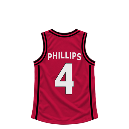 Houston Rockets jersey keychain — Julian Phillips #4. Exact saved player artwork preview.