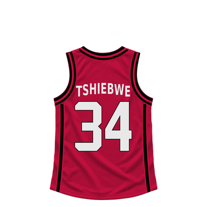 Houston Rockets jersey keychain — Oscar Tshiebwe #34. Exact saved player artwork preview.