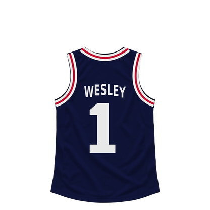 La Clippers jersey keychain — Blake Wesley #1. Exact saved player artwork preview.