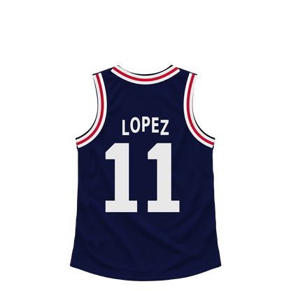 La Clippers jersey keychain — Brook Lopez #11. Exact saved player artwork preview.