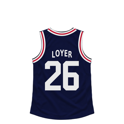 La Clippers jersey keychain — Fletcher Loyer #26 — Earlier design. Exact saved player artwork preview.