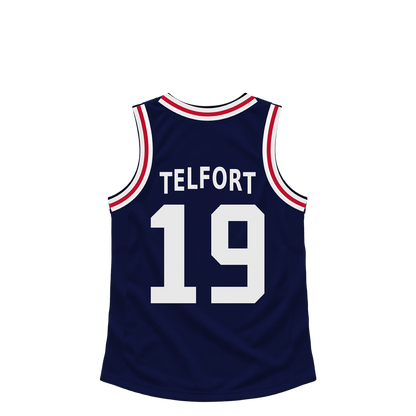 La Clippers jersey keychain — Jahmyl Telfort #19. Exact saved player artwork preview.