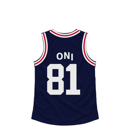 La Clippers jersey keychain — Miye Oni #81. Exact saved player artwork preview.