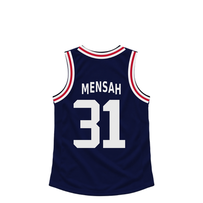 La Clippers jersey keychain — Nathan Mensah #31. Exact saved player artwork preview.