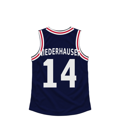 La Clippers jersey keychain — Yanic Konan Niederhauser #14. Exact saved player artwork preview.