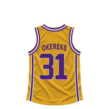 Los Angeles Lakers jersey keychain — AK Okereke #31. Exact saved player artwork preview.
