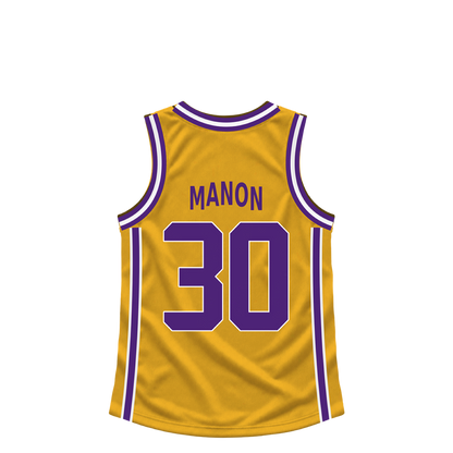 Los Angeles Lakers jersey keychain — Chris Manon #30. Exact saved player artwork preview.