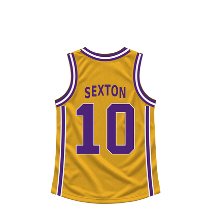 Los Angeles Lakers jersey keychain — Collin Sexton #10. Exact saved player artwork preview.