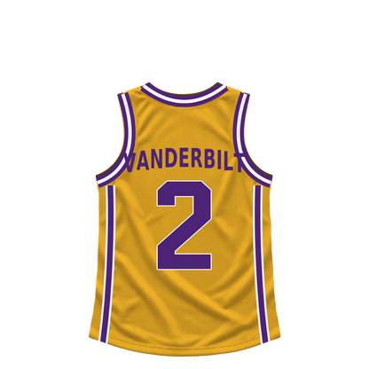 Los Angeles Lakers jersey keychain — Jarred Vanderbilt #2. Exact saved player artwork preview.