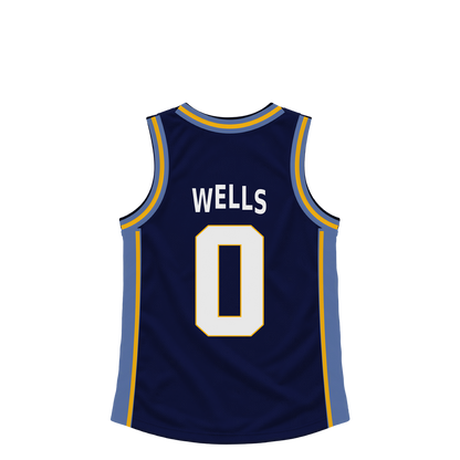Memphis Grizzlies jersey keychain — Jaylen Wells #0. Exact saved player artwork preview.