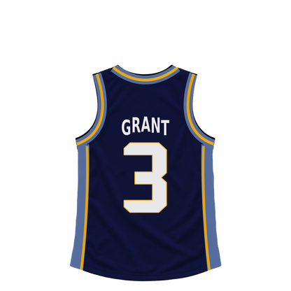 Memphis Grizzlies jersey keychain — Jerami Grant #3. Exact saved player artwork preview.