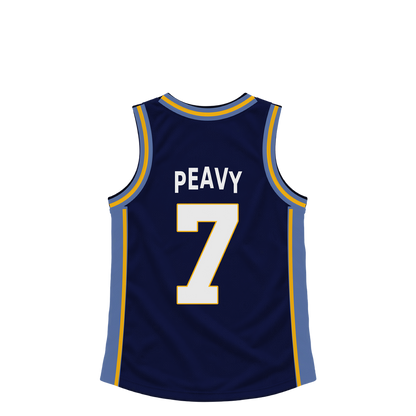Memphis Grizzlies jersey keychain — Micah Peavy #7. Exact saved player artwork preview.