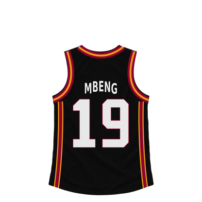 Miami Heat jersey keychain — Bez Mbeng #19. Exact saved player artwork preview.