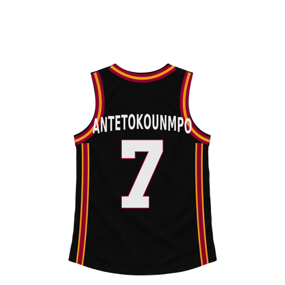 Miami Heat jersey keychain — Giannis Antetokounmpo #7. Exact saved player artwork preview.