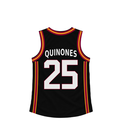 Miami Heat jersey keychain — Lester Quinones #25 — Earlier design. Exact saved player artwork preview.