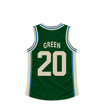 Milwaukee Bucks jersey keychain — AJ Green #20. Exact saved player artwork preview.