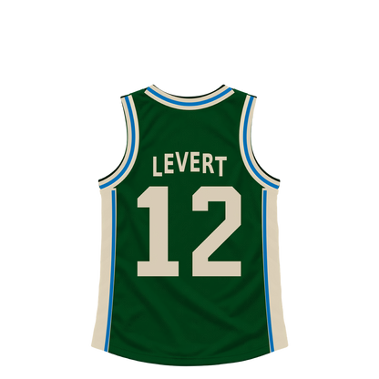 Milwaukee Bucks jersey keychain — Caris LeVert #12. Exact saved player artwork preview.