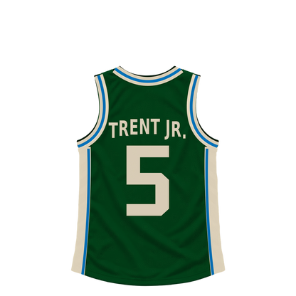 Milwaukee Bucks jersey keychain — Gary Trent Jr. #5. Exact saved player artwork preview.
