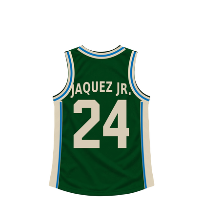 Milwaukee Bucks jersey keychain — Jaime Jaquez Jr. #24. Exact saved player artwork preview.