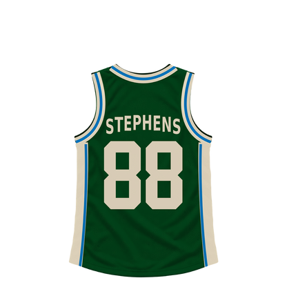 Milwaukee Bucks jersey keychain — Jake Stephens #88. Exact saved player artwork preview.
